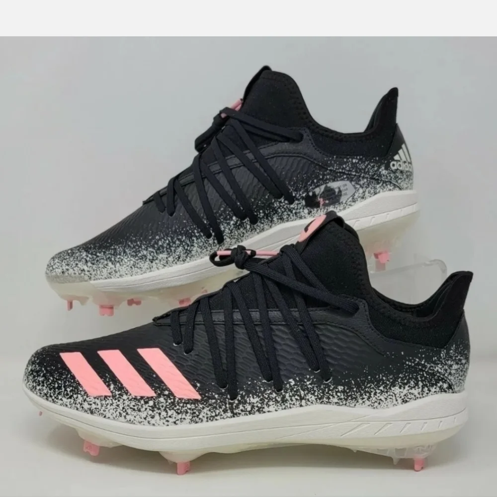 Adidas Adizero Grail Stick Baseball Cleats Black White Pink Mens Sz 13.5 New